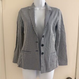 Women's Striped Navy blue and White Blazer